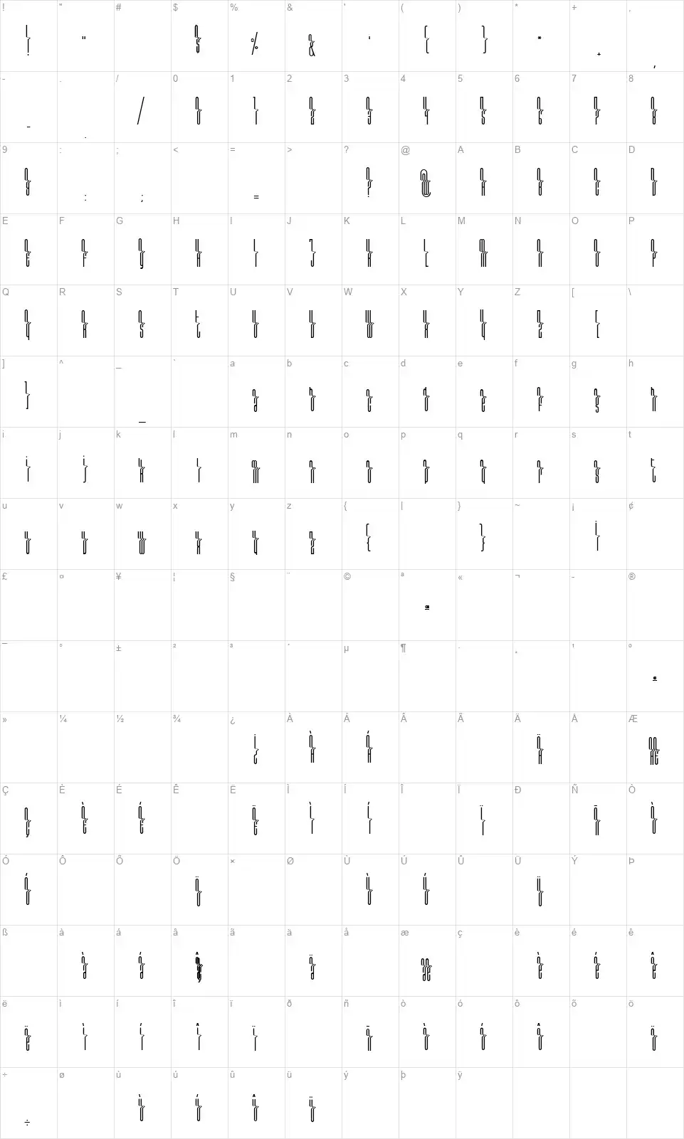 Dos04font character map