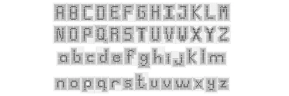 Dotgrid font Örnekler