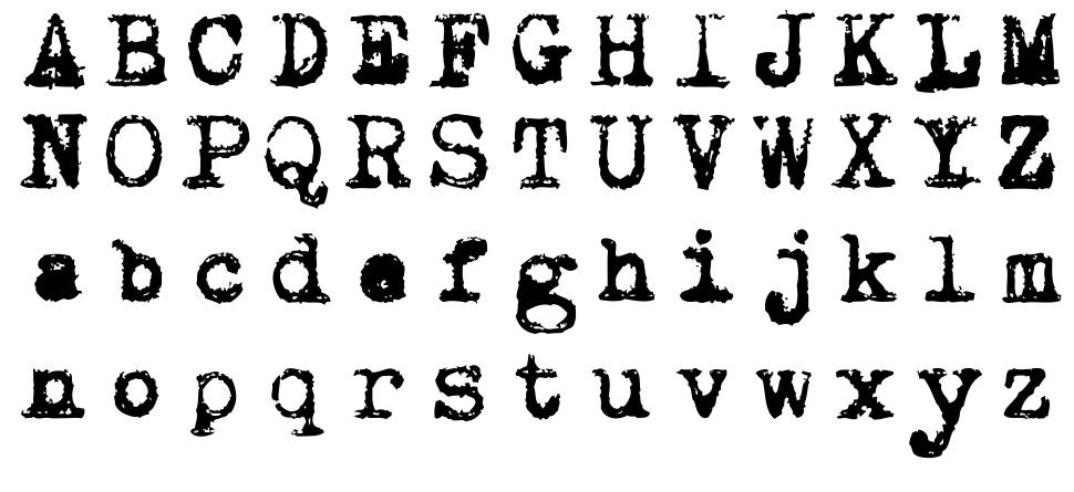 Draconian Typewriter 字形 标本