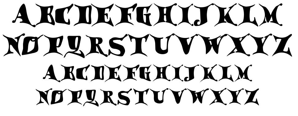 Draggletail font specimens