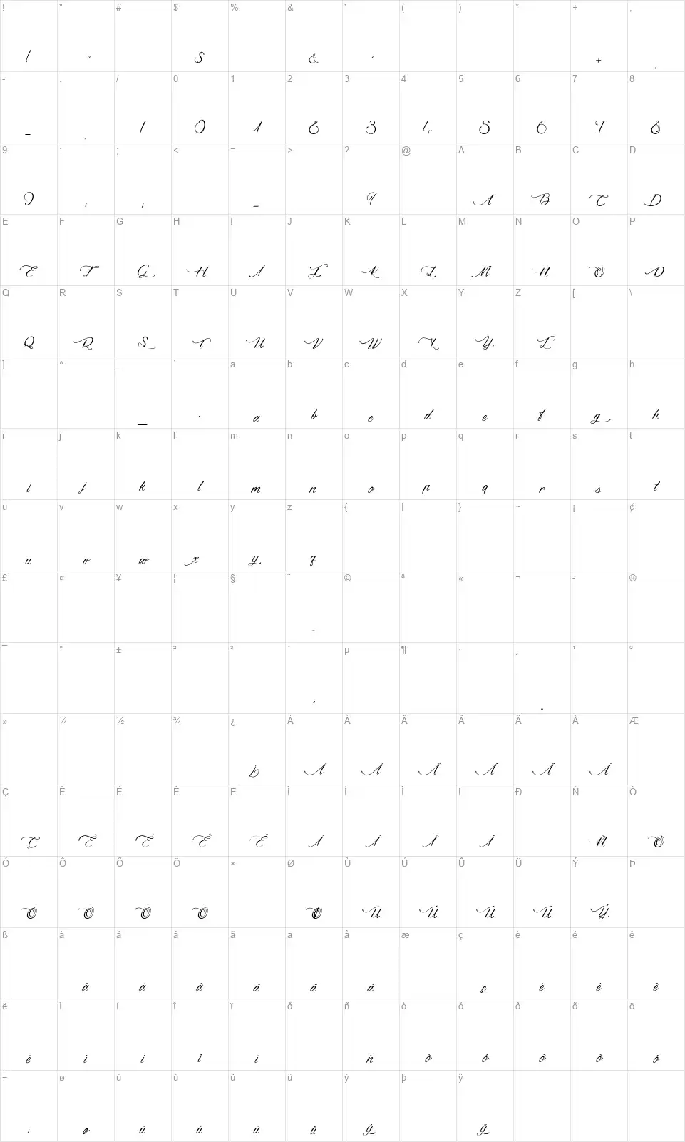 Dragon is Comingfont character map