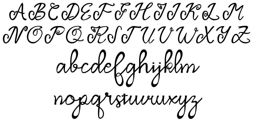 Dragonfly Script písmo Exempláře