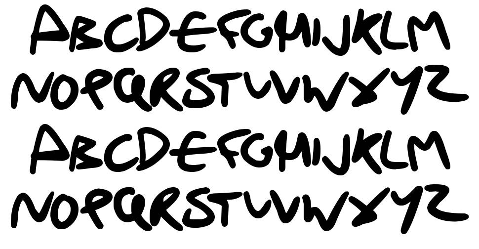 Drunk Handwriting font specimens