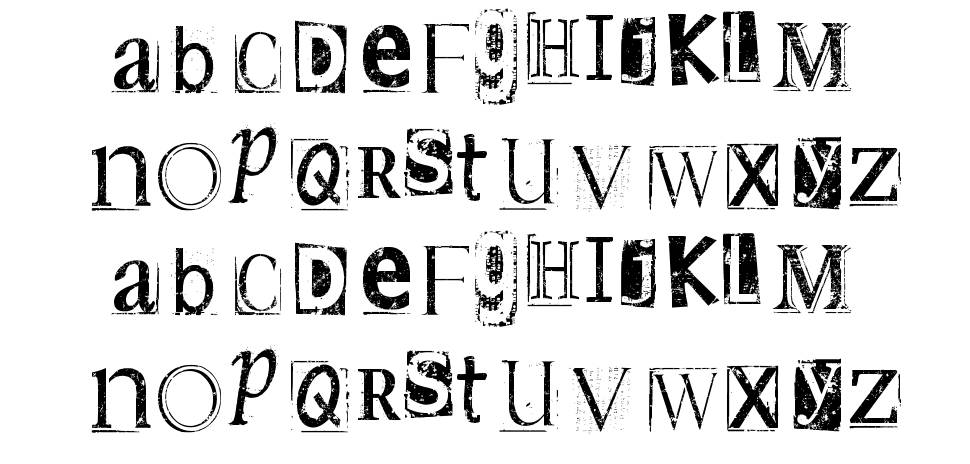 DSnet Stamped font specimens