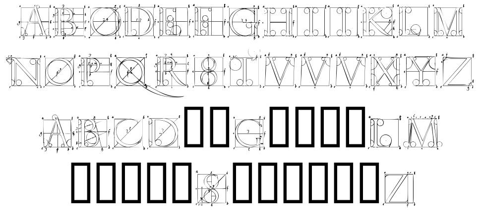 Duerer Latin 字形 标本