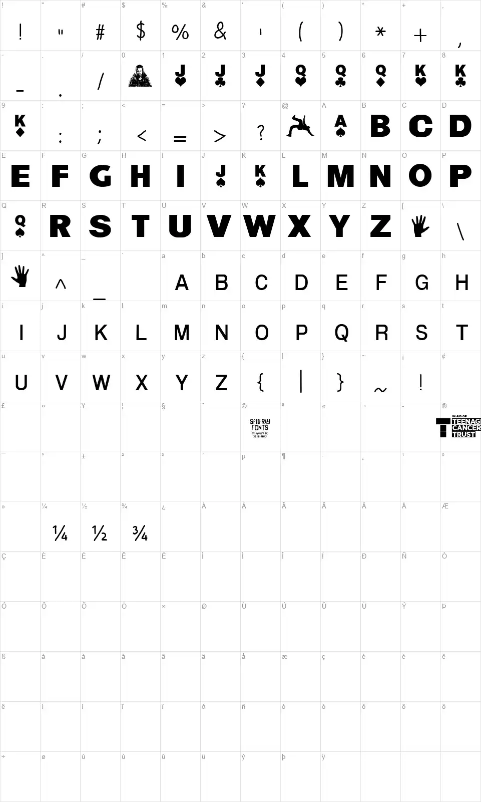 Dynamo Magicianfont character map