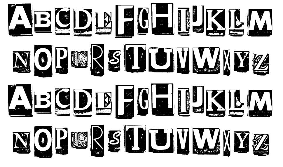 DZR Inscription font specimens