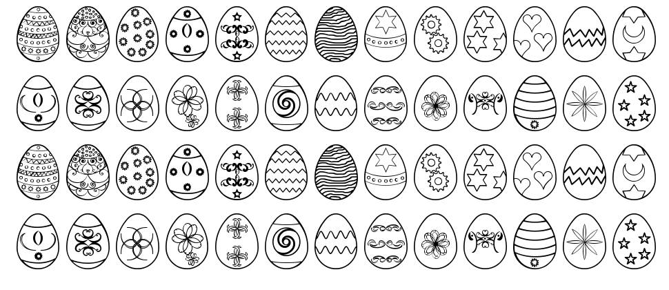 Easter Eggs ST font Örnekler