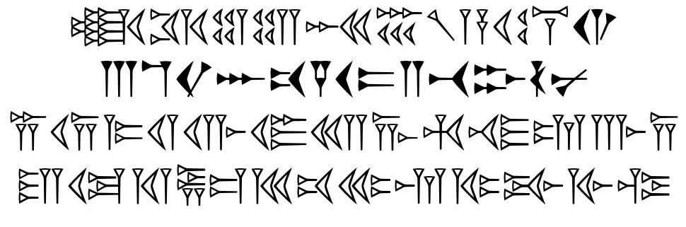 Easy Cuneiform font specimens