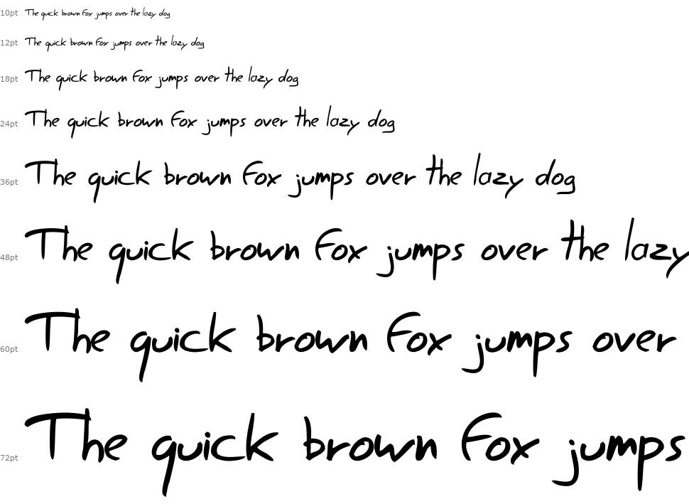 Easy Speech font Waterfall