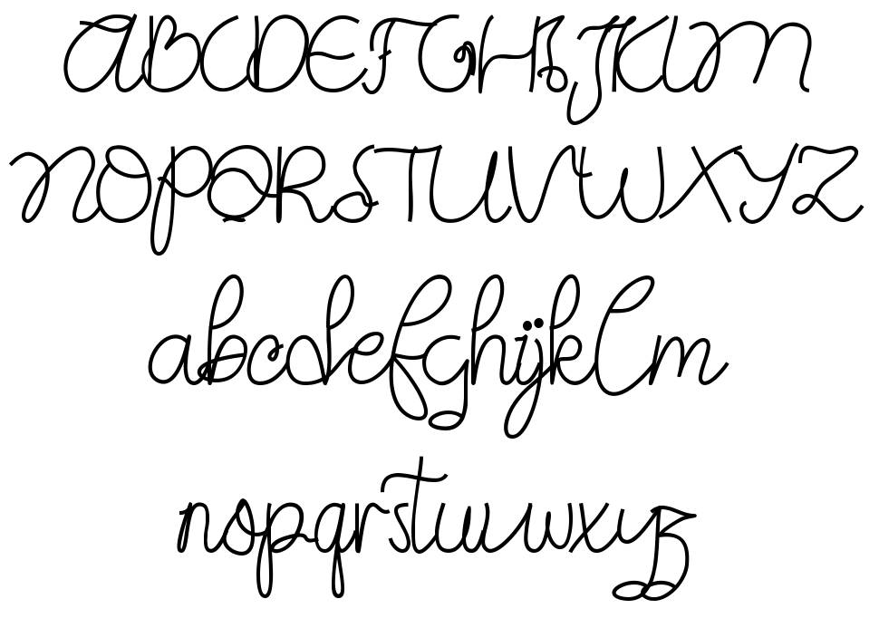 Eberta Script font specimens