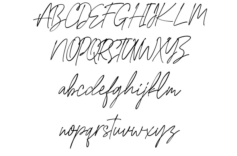 Edward Signature font specimens