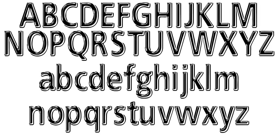 EFN Black Chromefont specimens