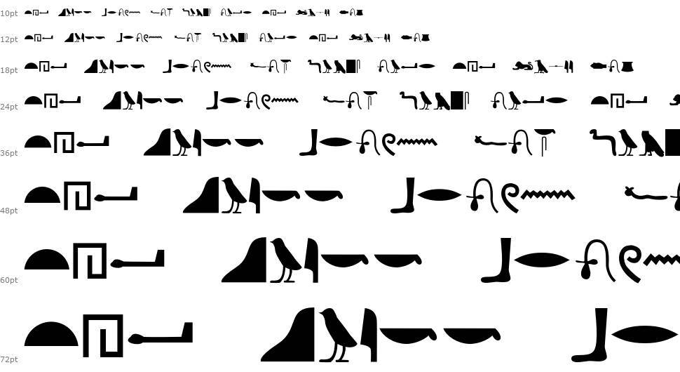 Egyptian Hieroglyphs Silhouette police Chute d'eau