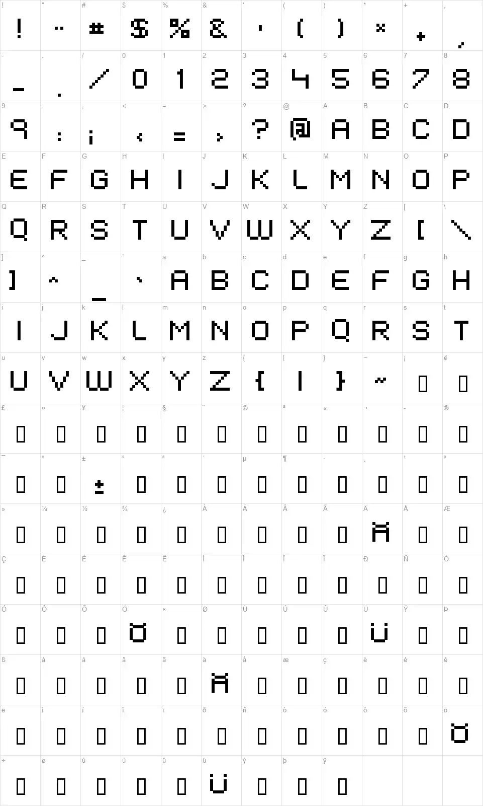 Eiven Majorfont character map