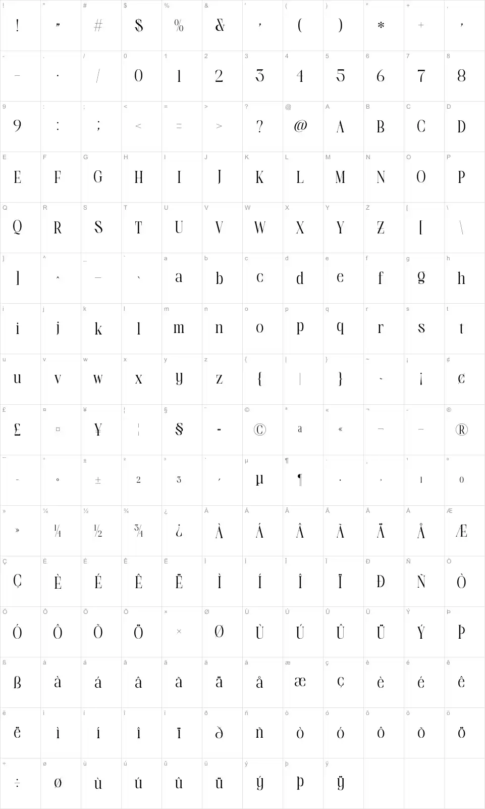 Elegance Natural Valentine Map Elegance Natural Valentinefont character map