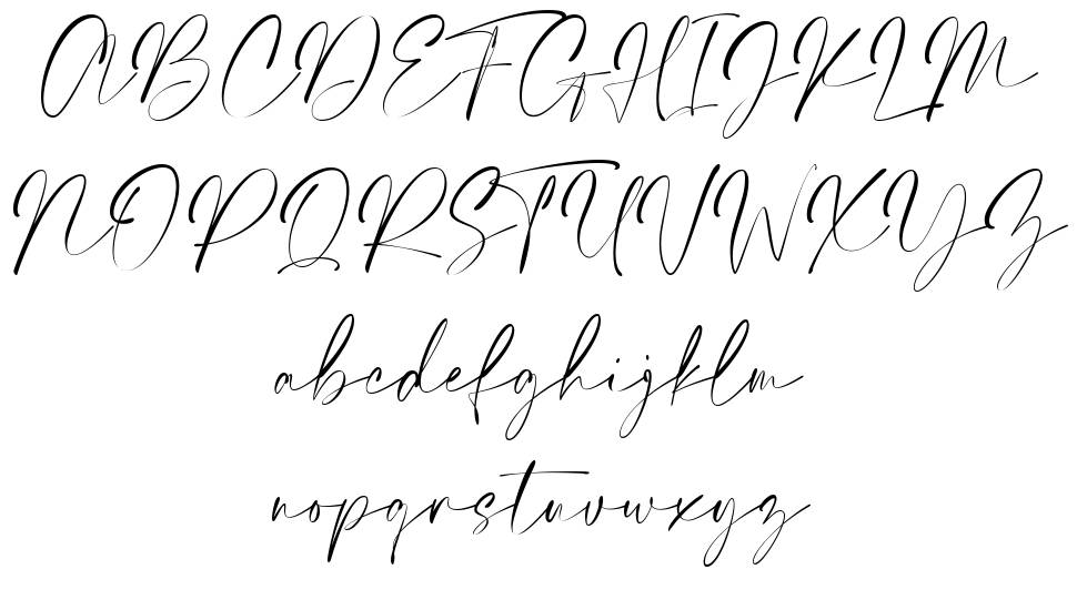 Elegant Signature font specimens