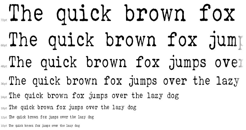 Elegant Typewriterfont waterfall