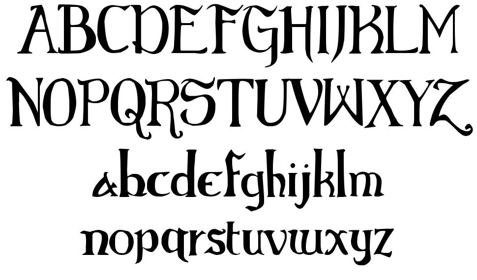Elementary Gothic Bookhand 字形 标本