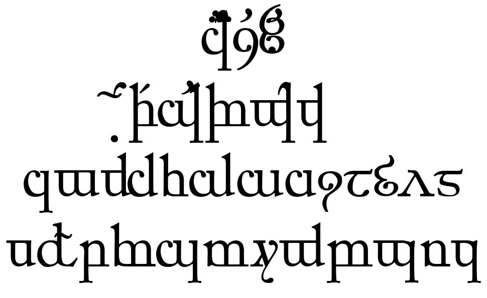 Elfic Caslin písmo Exempláře