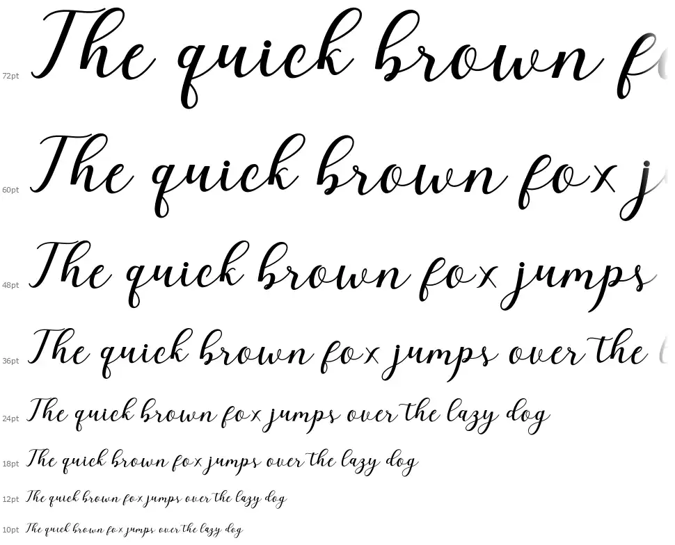 Elizabeth Script font Waterfall