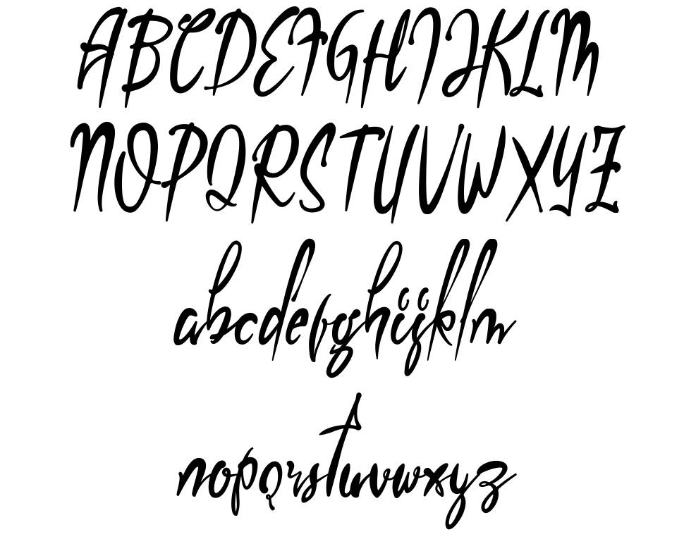 Ellpacino Handbrush font Örnekler