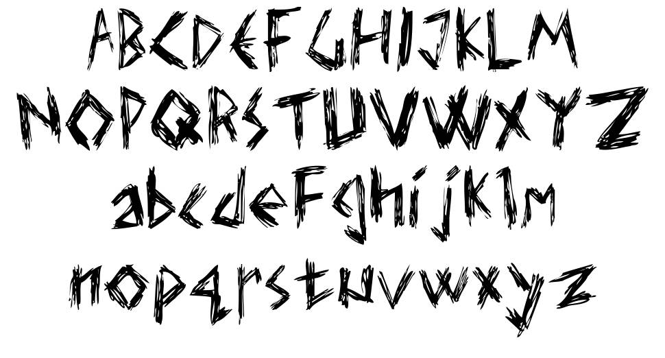 Elmar's Scratch Type font specimens