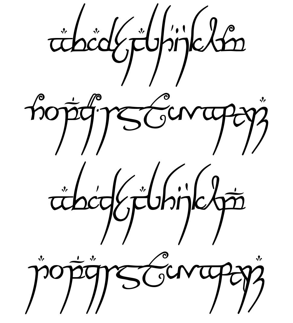 Elvish Ring NFI font specimens