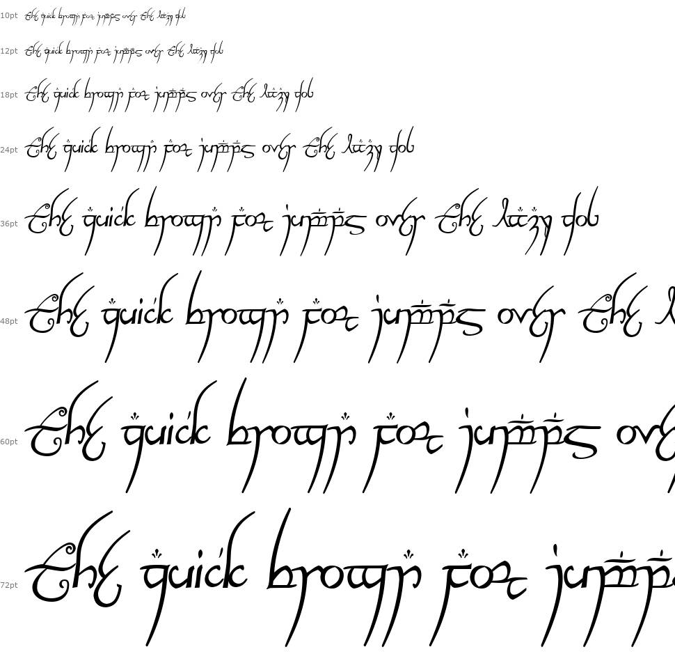 Elvish Ring NFI písmo Vodopád