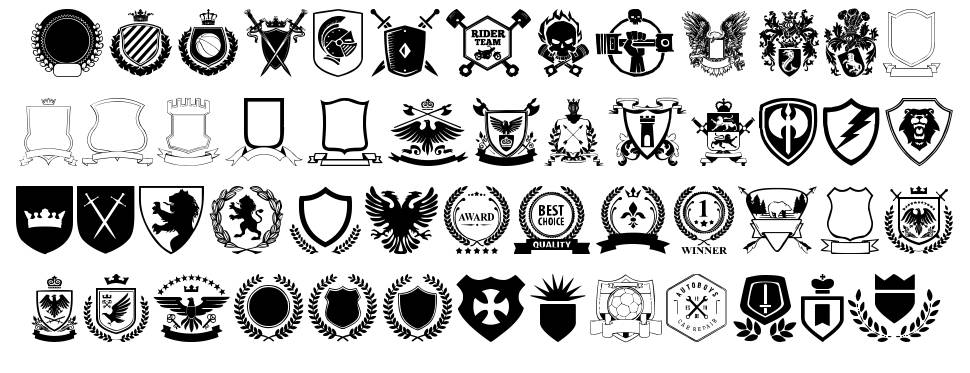 Emblem font specimens