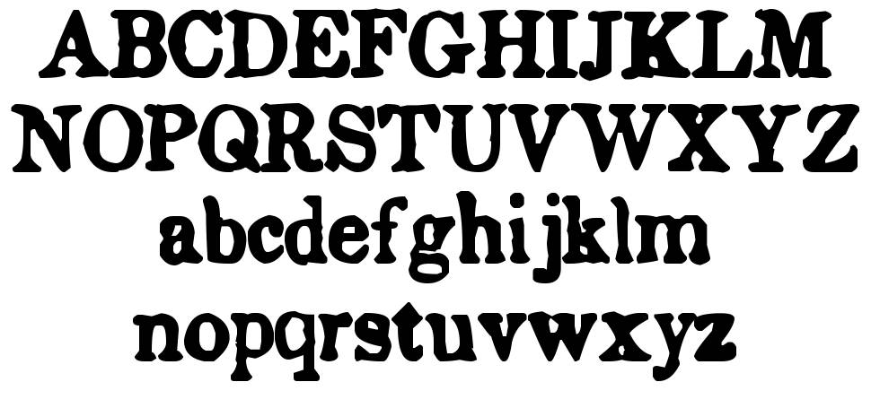 Endemic Roman font specimens