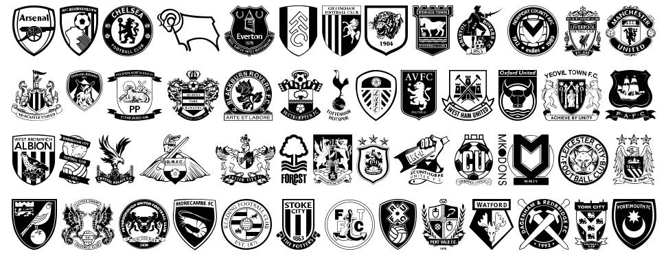 English Football Club Badges font