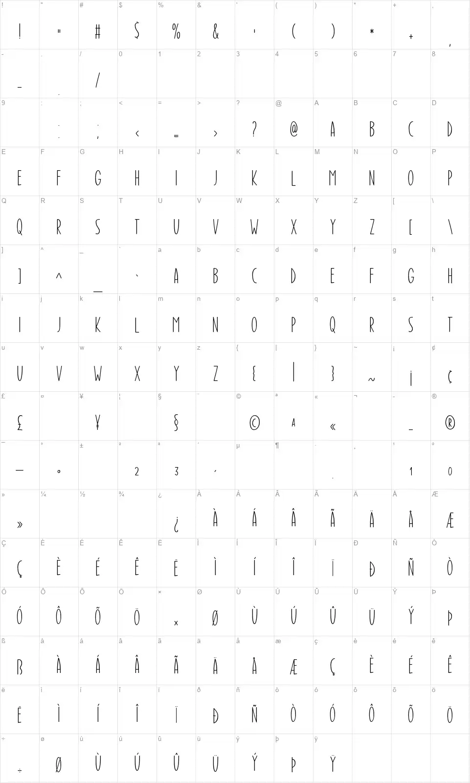 Enjoy Christmasfont character map