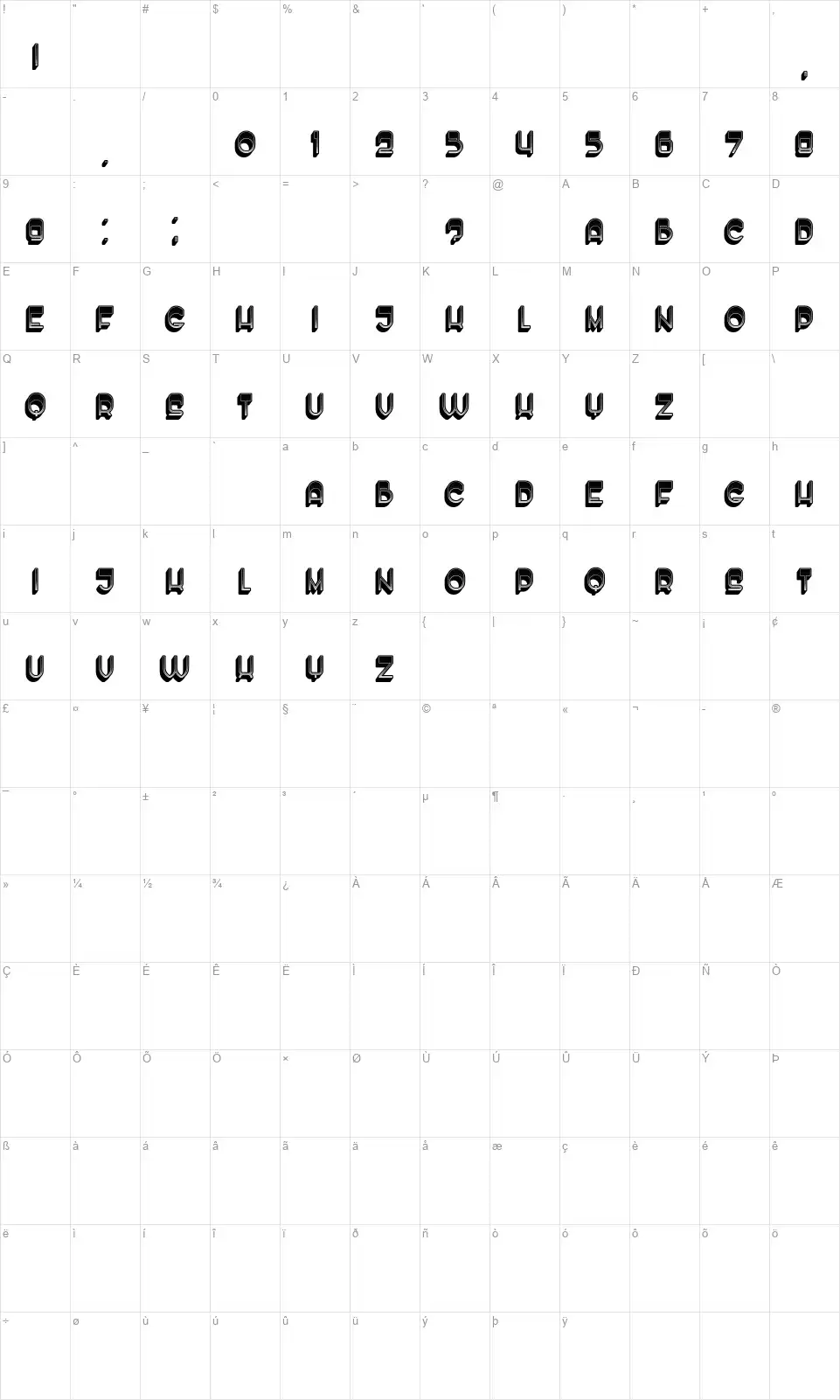 Enoughfont character map