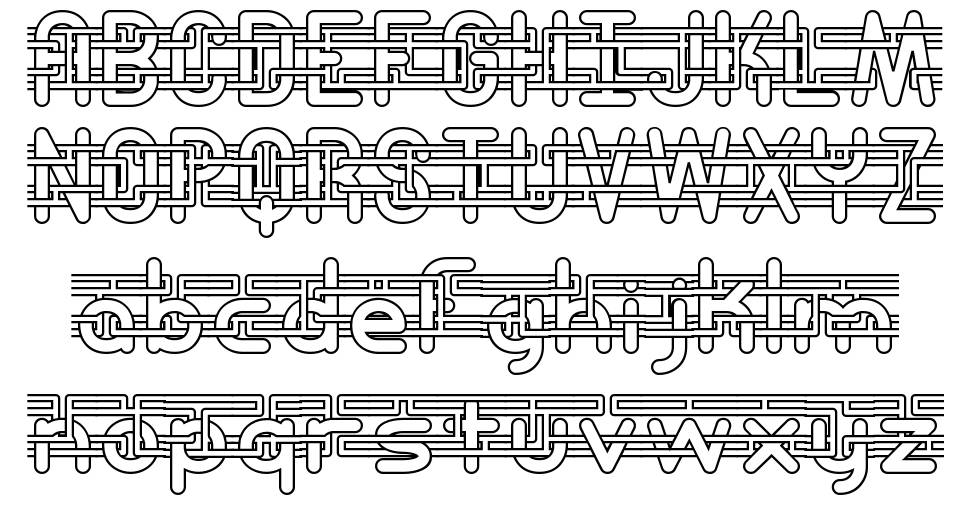 Entangled font specimens