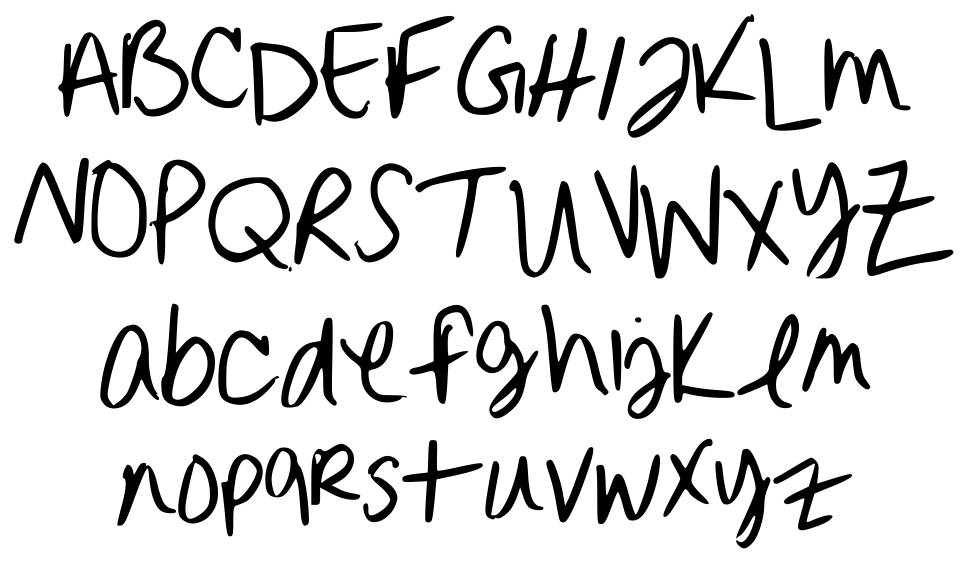 Erinn Handwriting font specimens