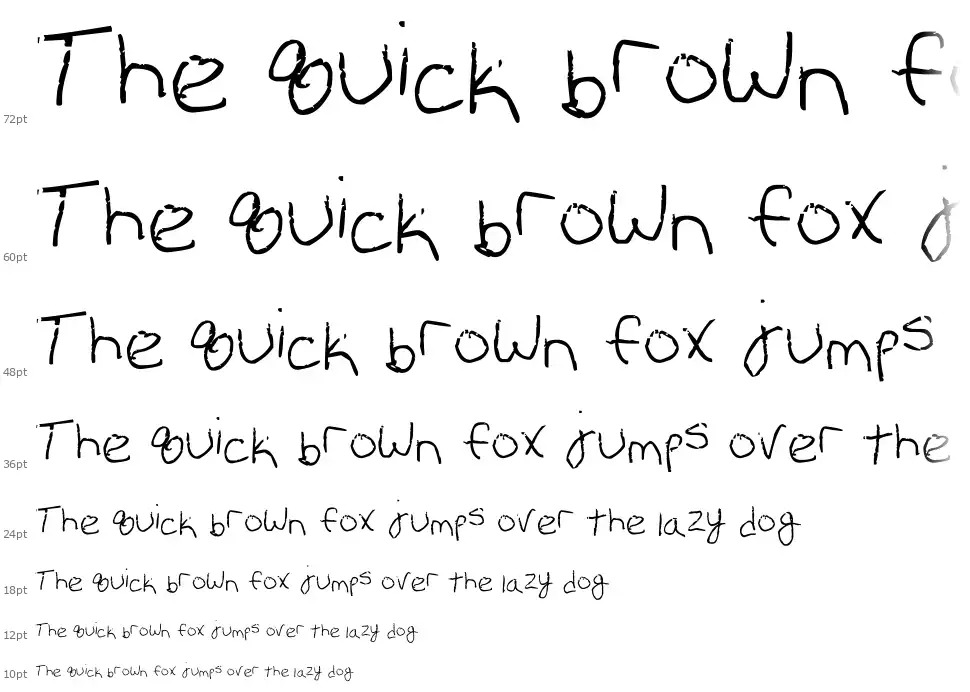 Erin's Handwritingfont waterfall