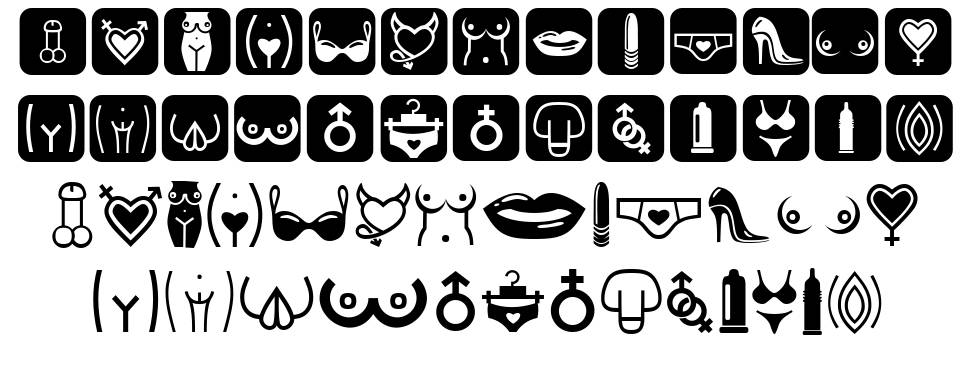 Erotic Symbols font Specimens