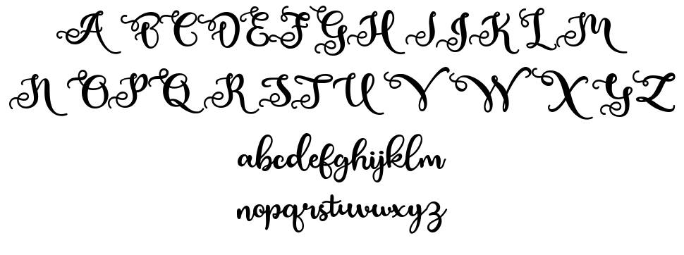 Estephany Script font specimens