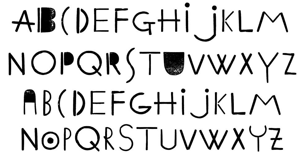 Ethnic ABC font specimens
