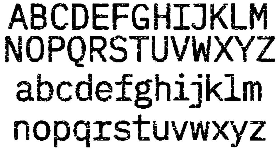 Evil Typewriter písmo Exempláře
