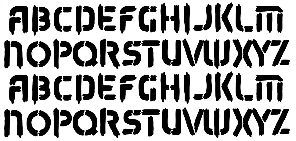 Exotic Stencil Army font Örnekler