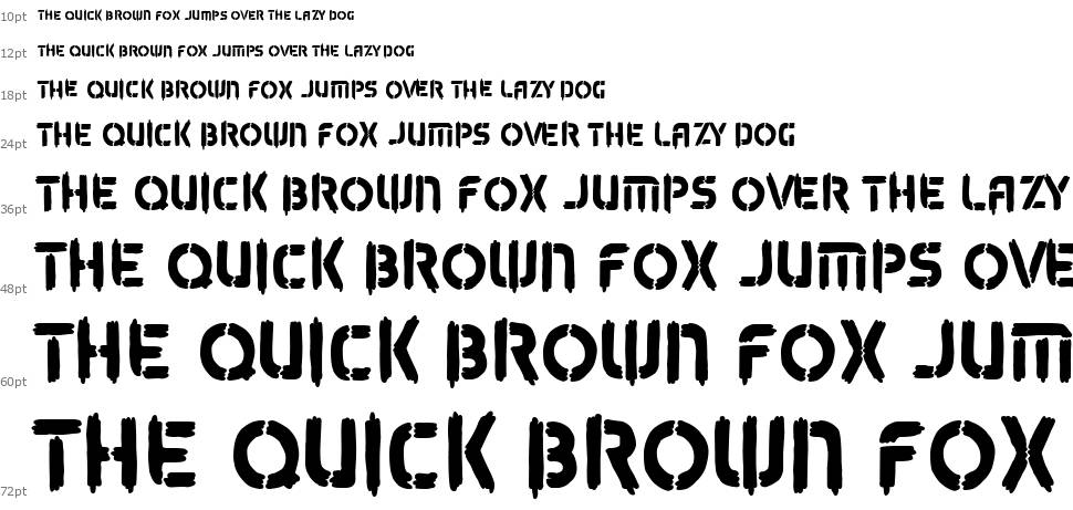 Exotic Stencil Army font Waterfall