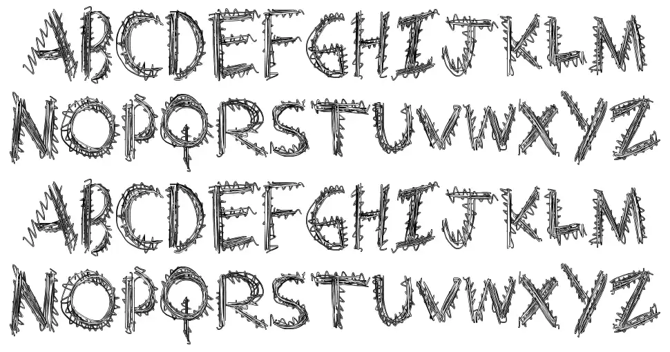 Extra String font specimens