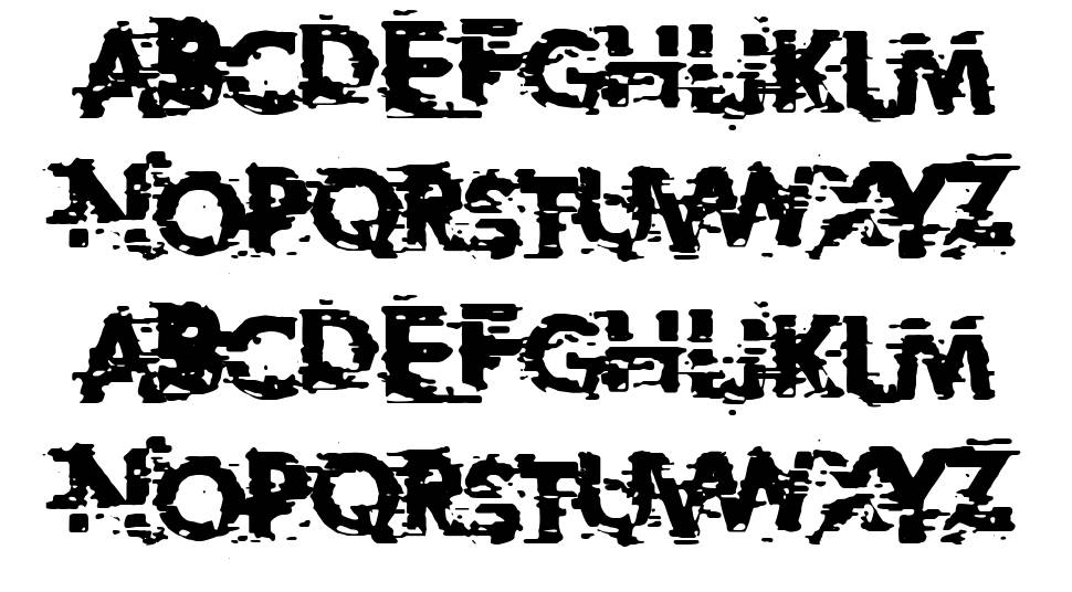 Extreme Glitch font specimens