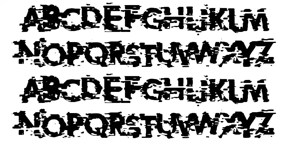 Extreme Glitch font specimens