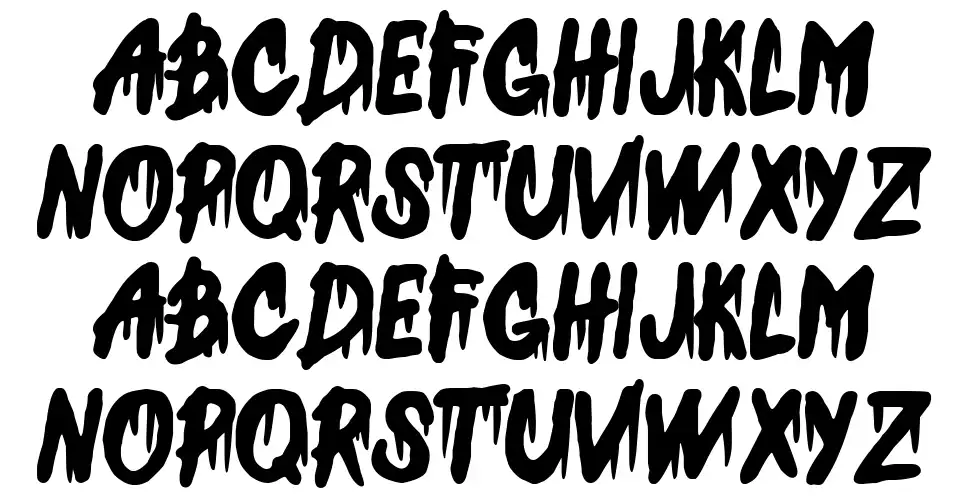 Extreme Pain font specimens