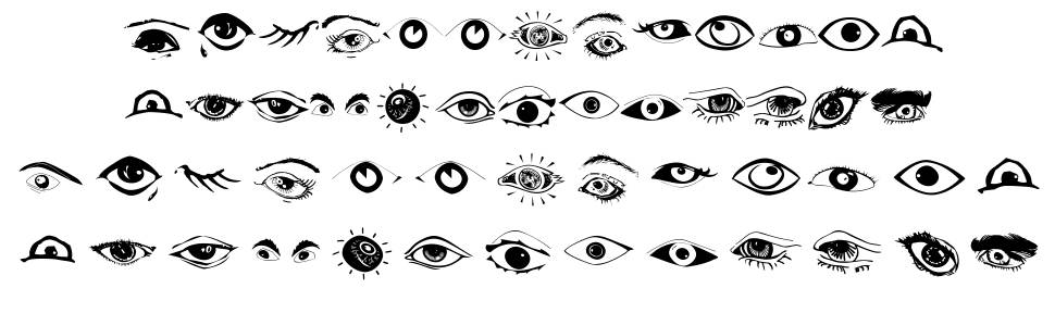 Eyes font specimens