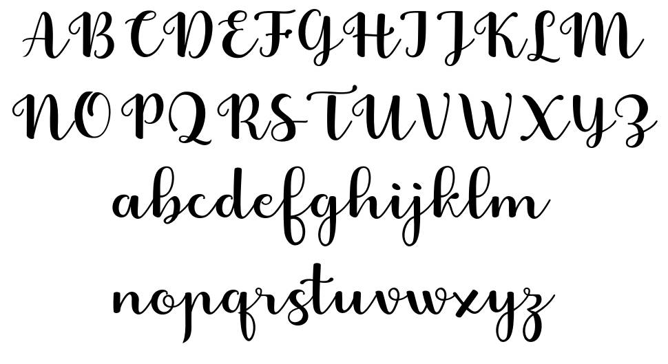 Fabitha Script font specimens