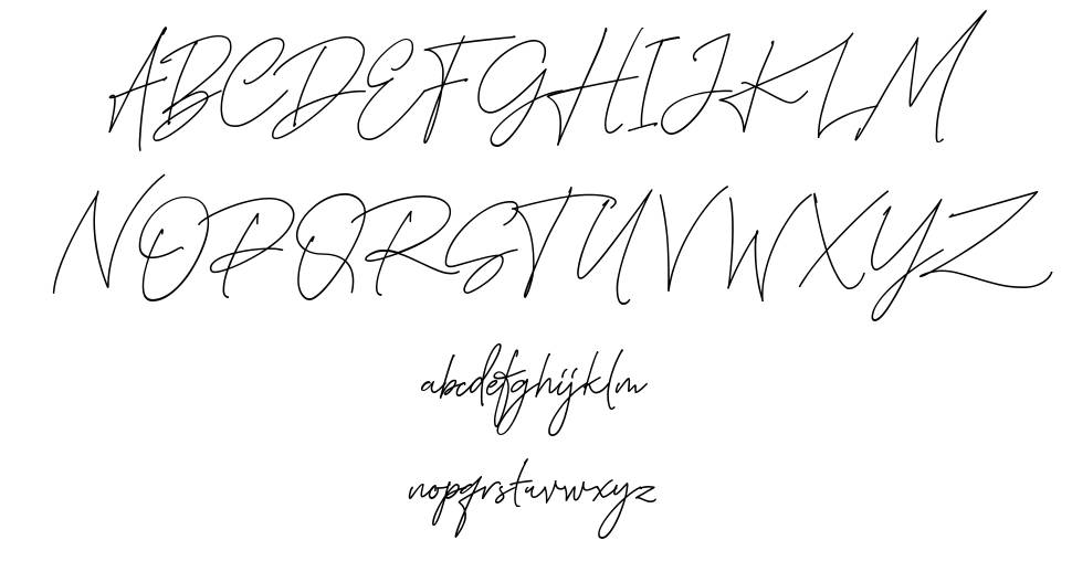 Fadeline Signature font specimens